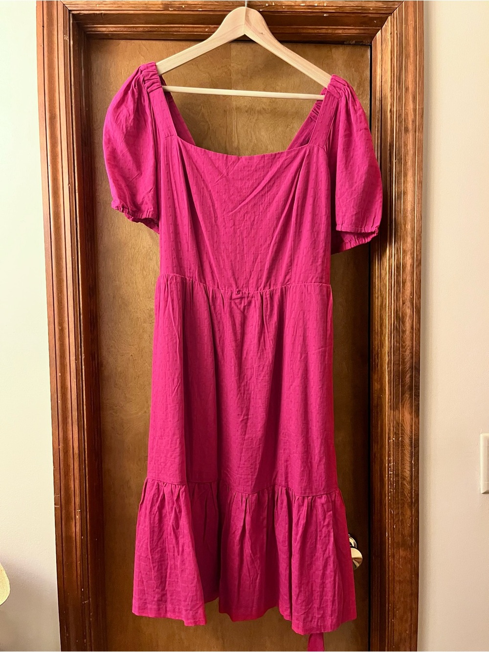 Draper James RSVP Hot Pink Puff-Sleeve Dress